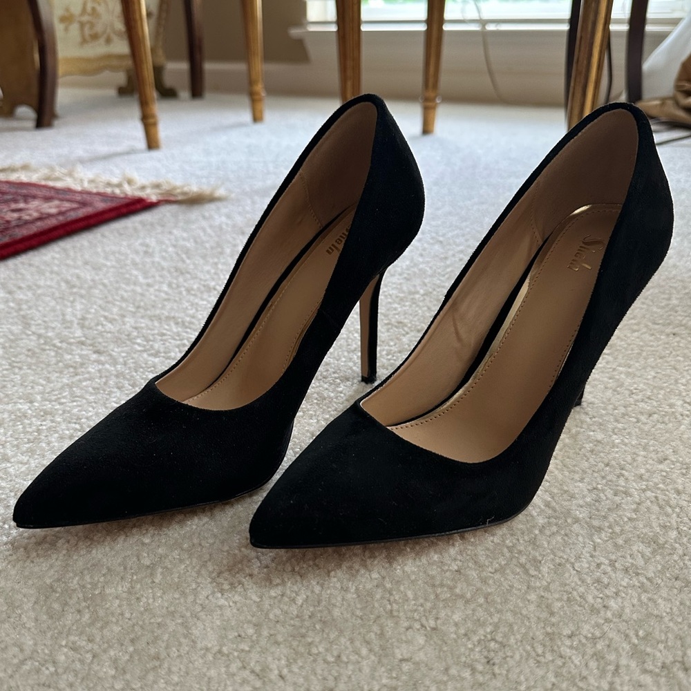 Black Suede Heels - NEW